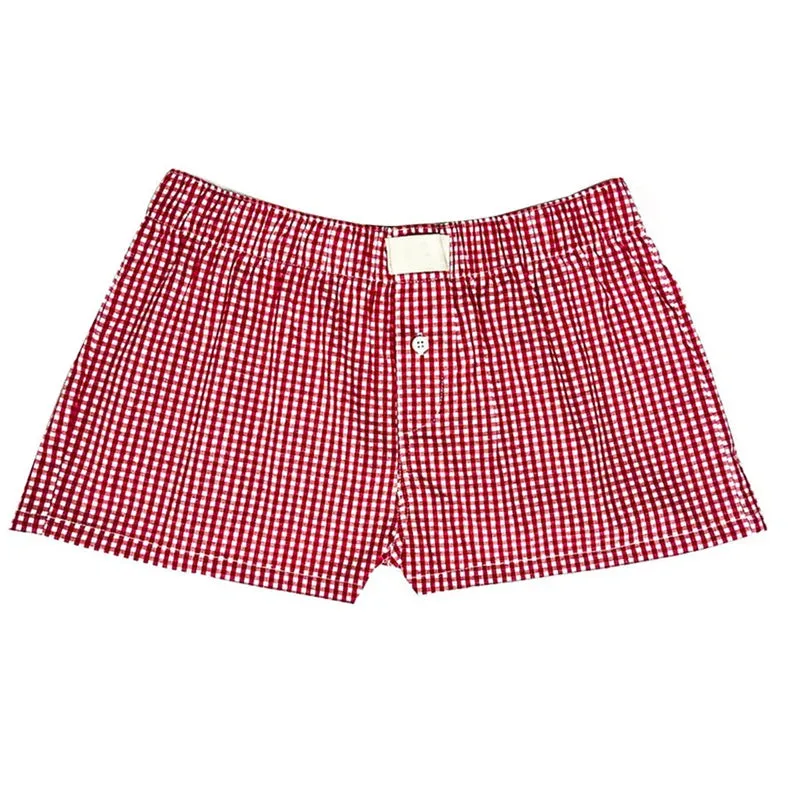 Women's Pajamas Shorts - Cute Plaid Flannel Lounge Sleep Shorts 🌸